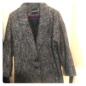 Black and White Wool Coat